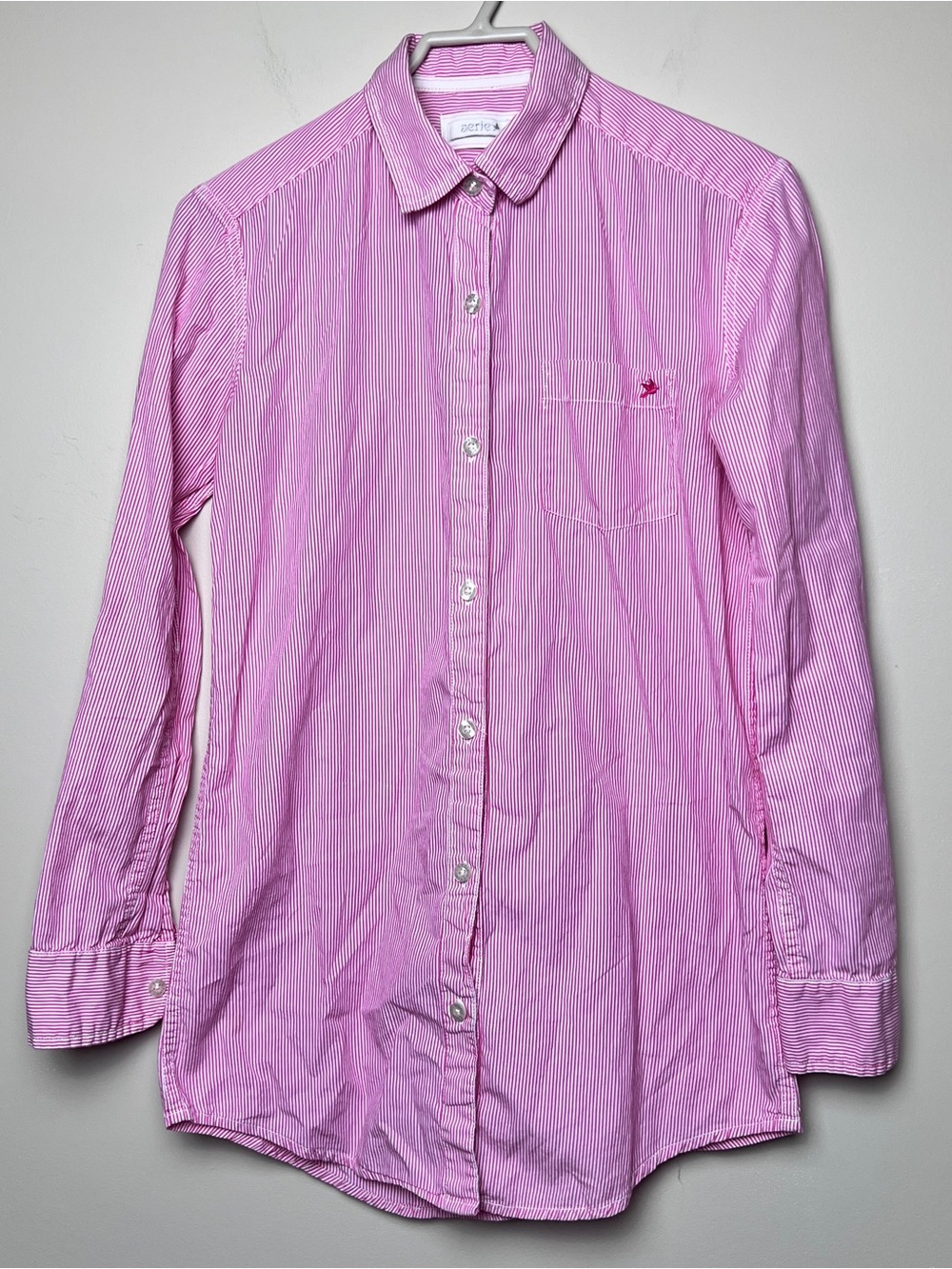Aerie Pink Striped Button-Up Shirt small woman’s